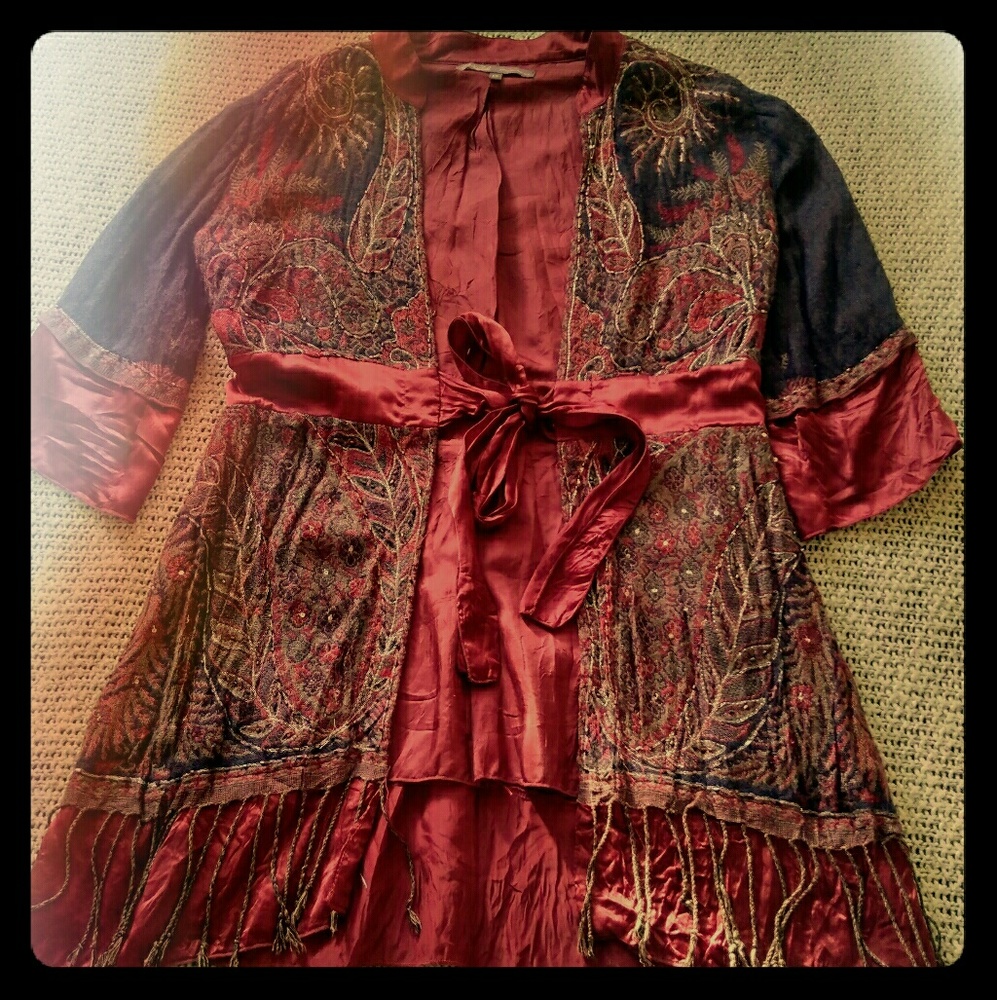 Vintage bohemian gypsy robe / cover up